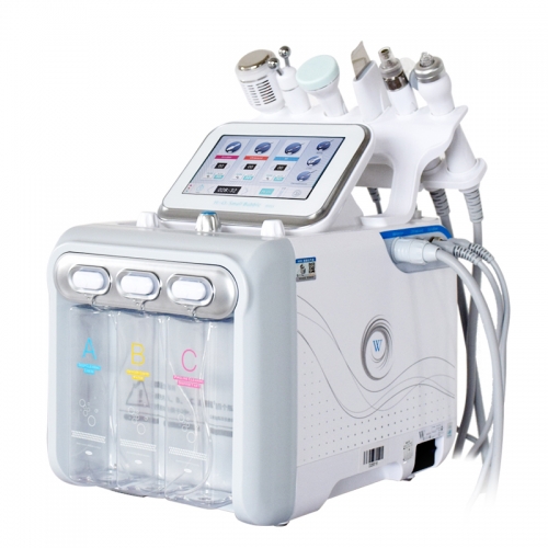 6 in 1 Hydra Facial Oxygen Small Bubbles Face Cleaning Beauty Machine H2 O2 Microdermabrasion Machine